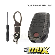 Load image into Gallery viewer, Toyota Fortuner (16-On) Carbon Fibre Key Case Cover With Key Ring maxmotorsports
