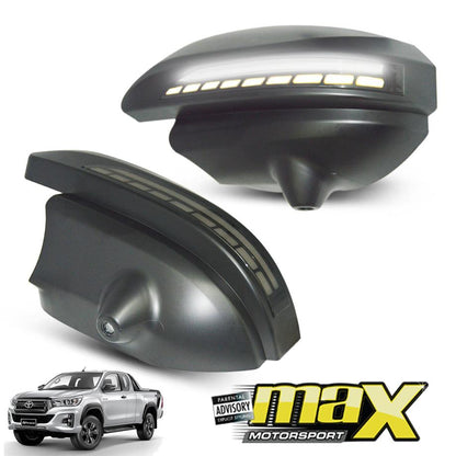 Toyota Hilux LED Sequential DRL Mirror Cover With Puddle Light Max Motorsport