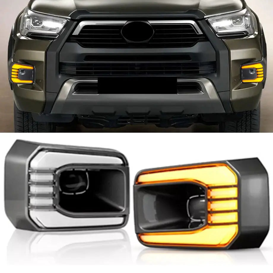 Toyota Hilux Revo 2.8 GD6 - Dual Function LED Fog Light Surrounds (21-On) Max Motorsport