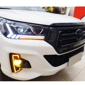 Toyota Hilux Revo Double Projector Headlight With LED Sequential Indicator (15-20) Max Motorsport