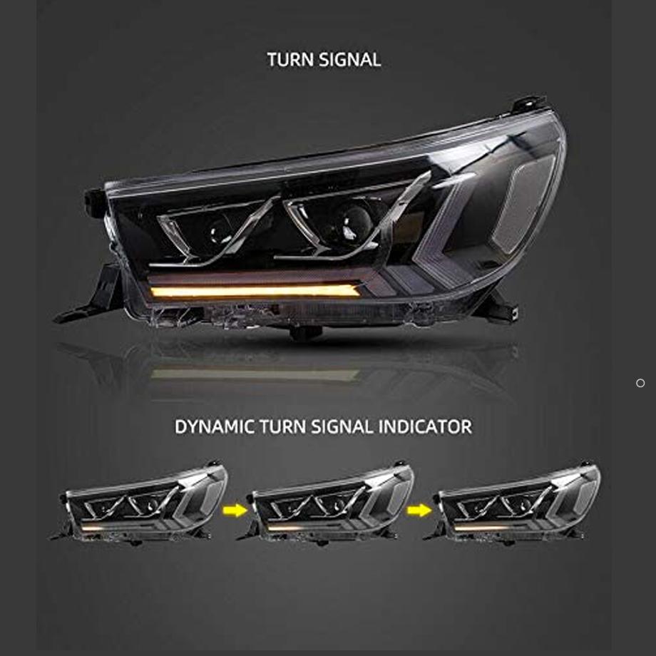 Toyota Hilux Revo Dual Projector Upgrade Headlight With LED Sequential Indicator (15-19) Max Motorsport