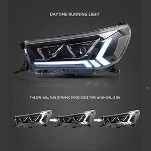Toyota Hilux Revo Dual Projector Upgrade Headlight With LED Sequential Indicator (15-19) Max Motorsport