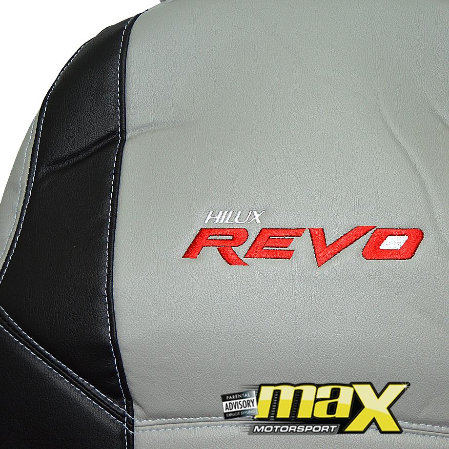 Toyota Hilux Revo Single Cab (15-ON) Custom Logo Seat Covers PVC Leather Look maxmotorsports