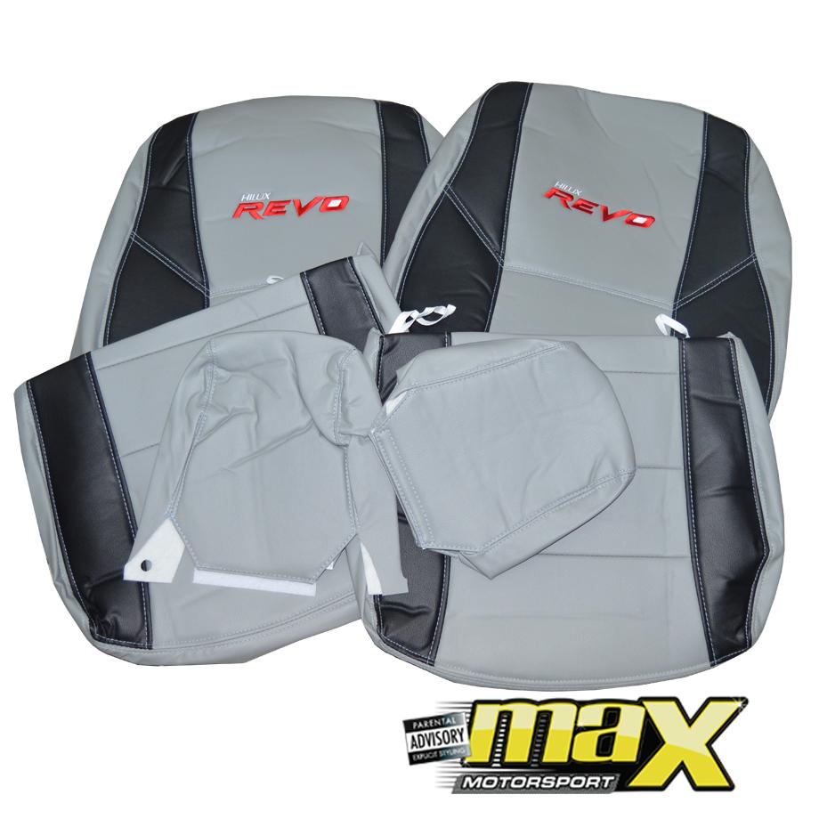 Toyota Hilux Revo Single Cab (15-ON) Custom Logo Seat Covers PVC Leather Look maxmotorsports