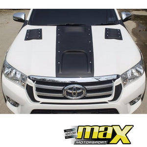 Toyota Hilux Revo (15-On) Black Plastic Bonnet Scoop maxmotorsports