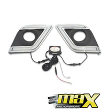 Load image into Gallery viewer, Toyota Hilux Revo (15-On) Chrome DRL LED Fog Light Cover maxmotorsports
