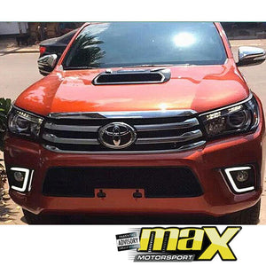 Toyota Hilux Revo (15-On) Chrome DRL LED Fog Light Cover maxmotorsports
