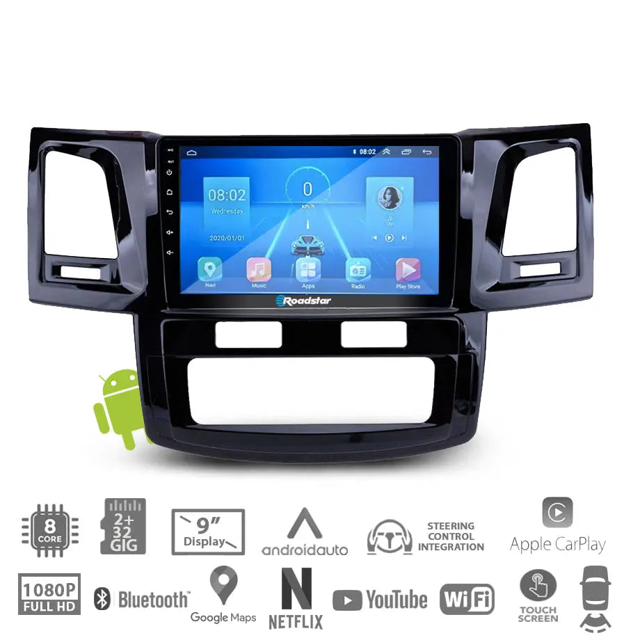 Toyota Hilux (08-14) - 9 Inch Roadstar Android Entertainment & GPS System (AC) Roadstar