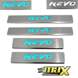 Toyota Revo Light Up Aluminium Step Sill With Revo Logo maxmotorsports