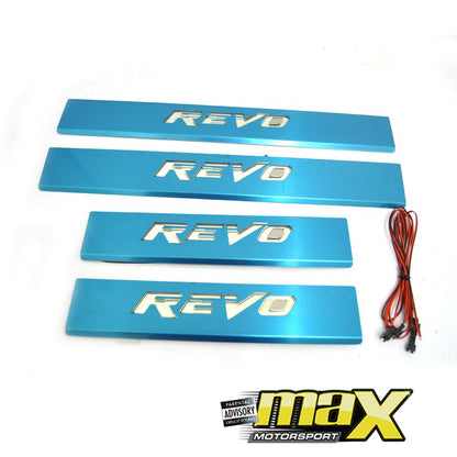 Toyota Revo Light Up Aluminium Step Sill With Revo Logo maxmotorsports