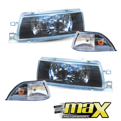 Toyota Twincam Crystal Black Headlights With Corner Lamps (88-93) Max Motorsport