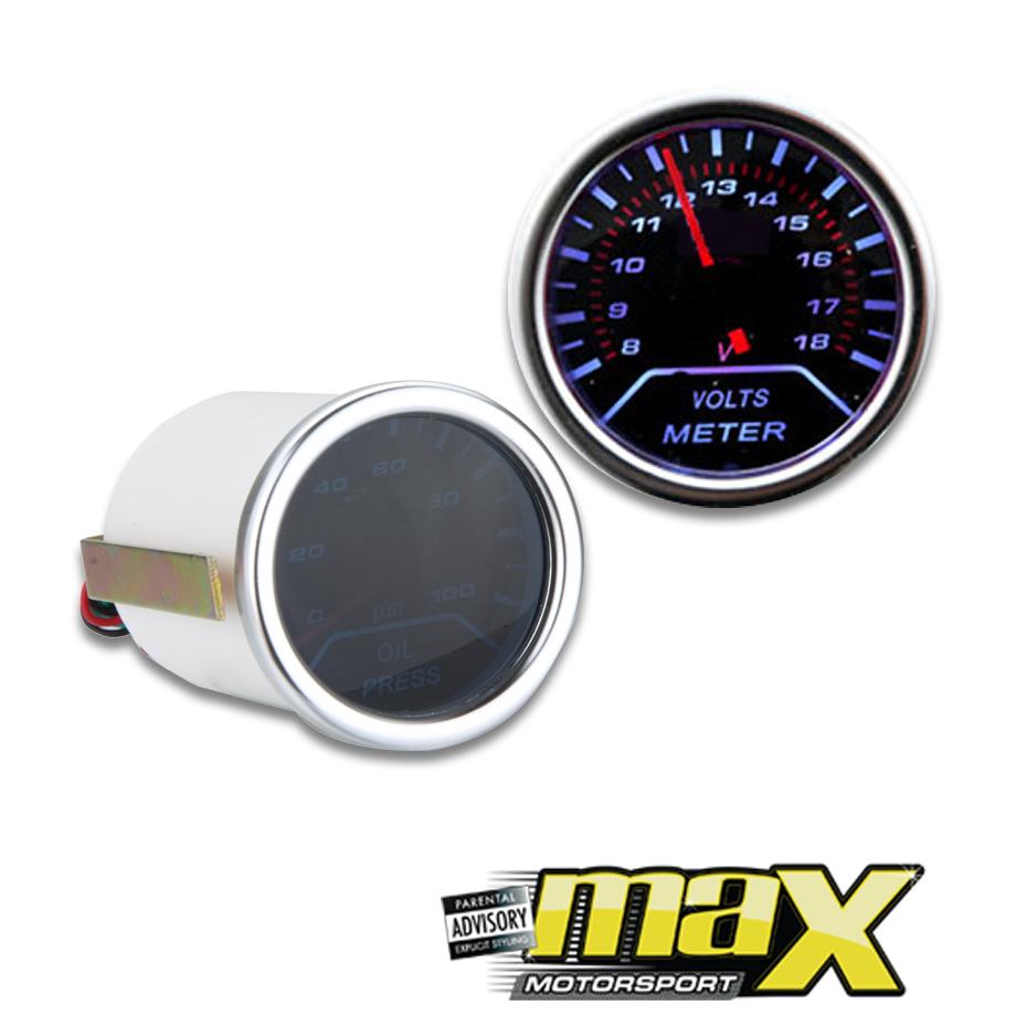 Type-R 2 Inch Smoked Gauge - Volt Meter maxmotorsports