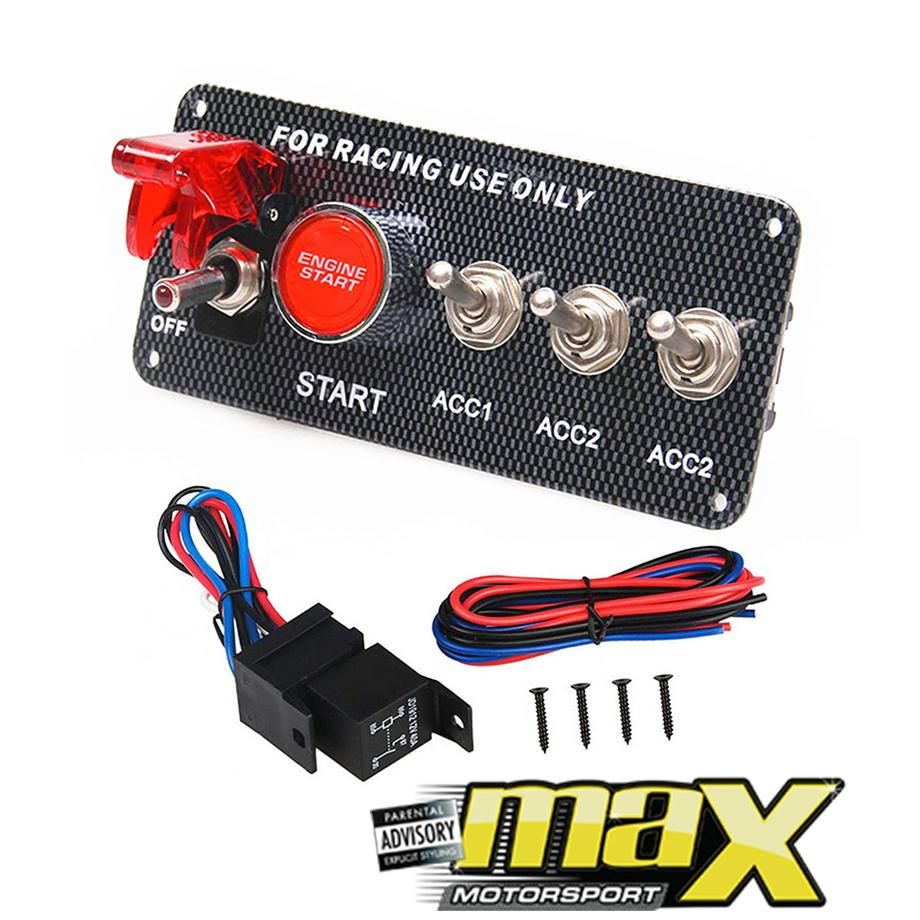 Universal 5 In 1 Engine Start Push Button Toogle Panel Max Motorsport