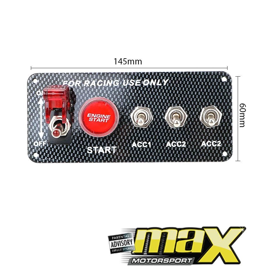 Universal 5 In 1 Engine Start Push Button Toogle Panel Max Motorsport