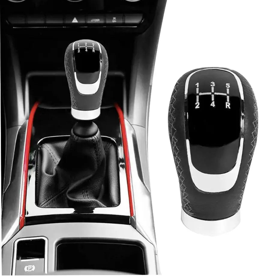 Universal 5-Speed Leather Look Gear Knob (Black) maxmotorsports