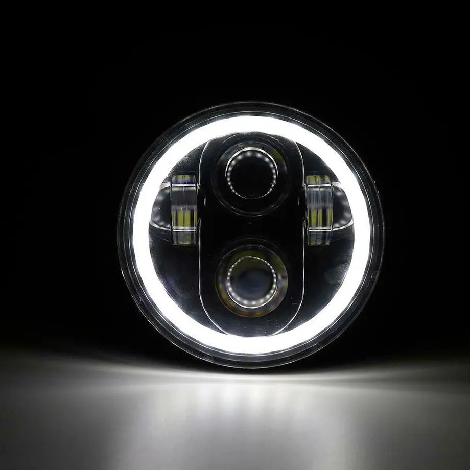 Universal 5.7 Inch - Jeep Style LED Angel Eye Projector Headlight Max Motorsport
