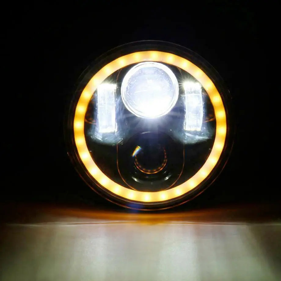 Universal 5.7 Inch - Jeep Style LED Angel Eye Projector Headlight Max Motorsport