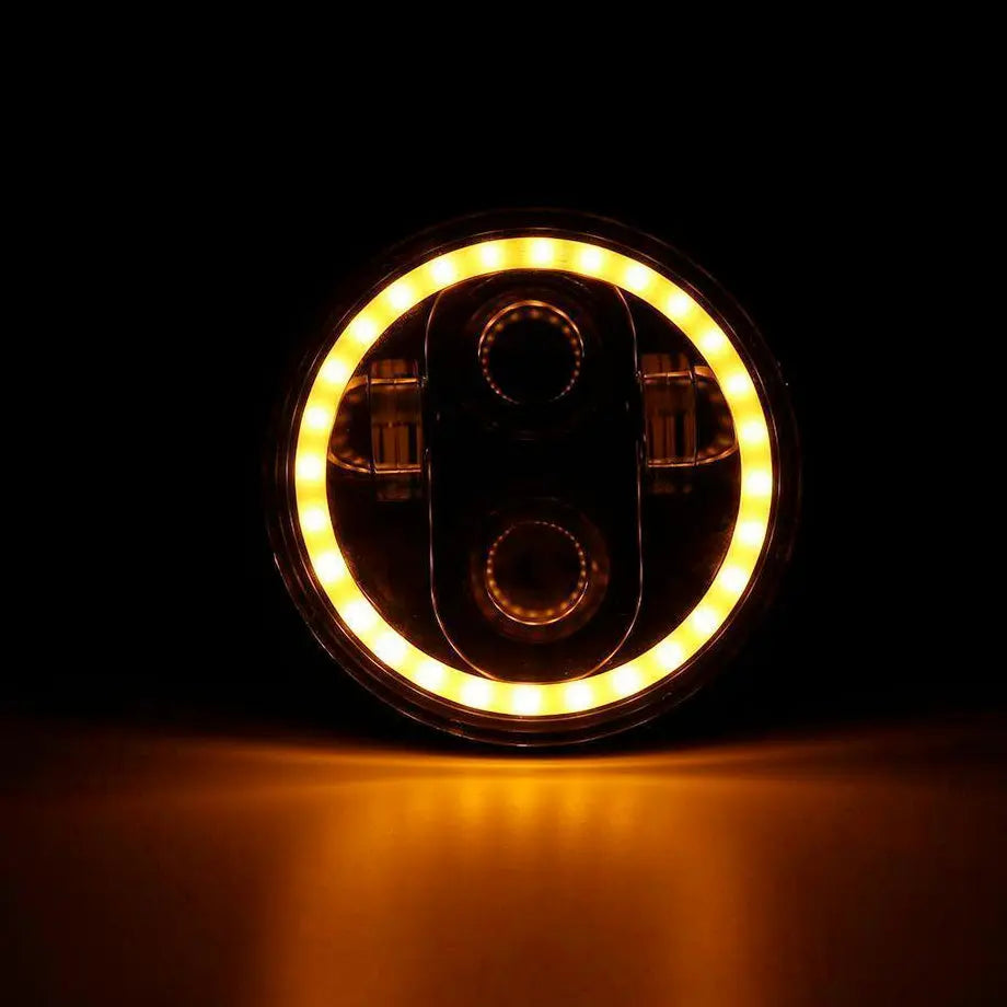 Universal 5.7 Inch - Jeep Style LED Angel Eye Projector Headlight Max Motorsport