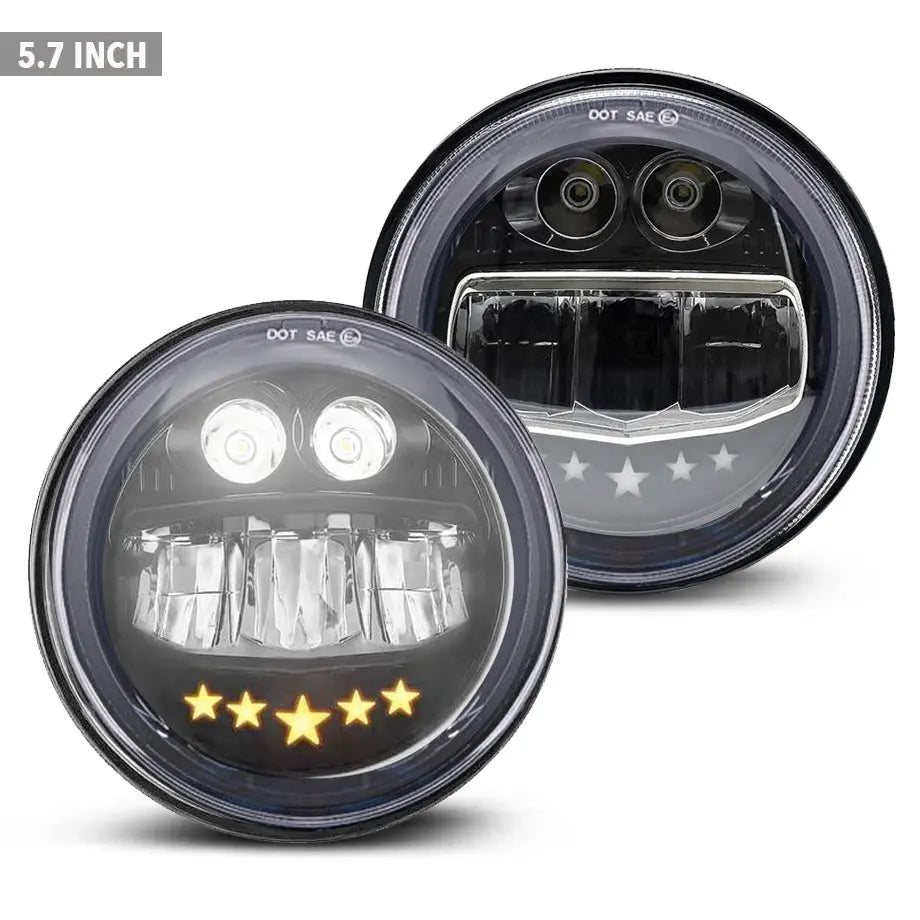 Universal 5.7 Inch - Jeep Style LED Headlight Star Design Max Motorsport