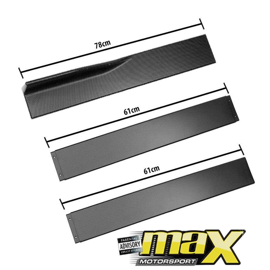 Universal 6 Piece Carbon Look Interlocking Side Skirts Extensions maxmotorsports