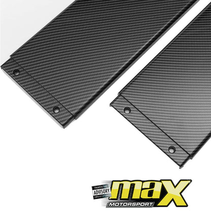 Universal 6 Piece Carbon Look Interlocking Side Skirts Extensions maxmotorsports