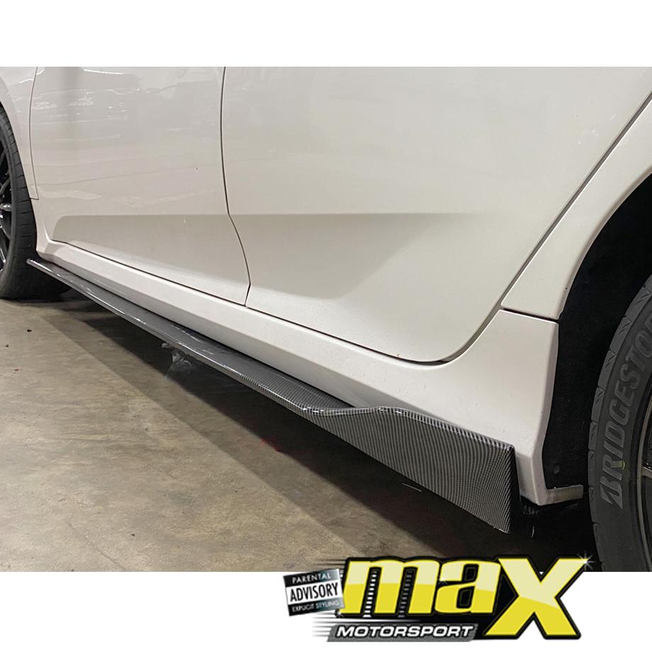 Universal 6-Piece Carbon Look Interlocking Side Skirts Extensions maxmotorsports