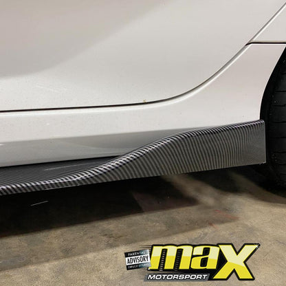 Universal 6-Piece Carbon Look Interlocking Side Skirts Extensions maxmotorsports