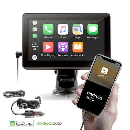 Universal 7 Inch Porable Navigation & Entertainment System With Android Auto & Apple Car Play Max Motorsport