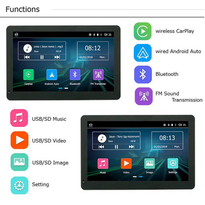 Universal 7 Inch Porable Navigation & Entertainment System With Android Auto & Apple Car Play Max Motorsport