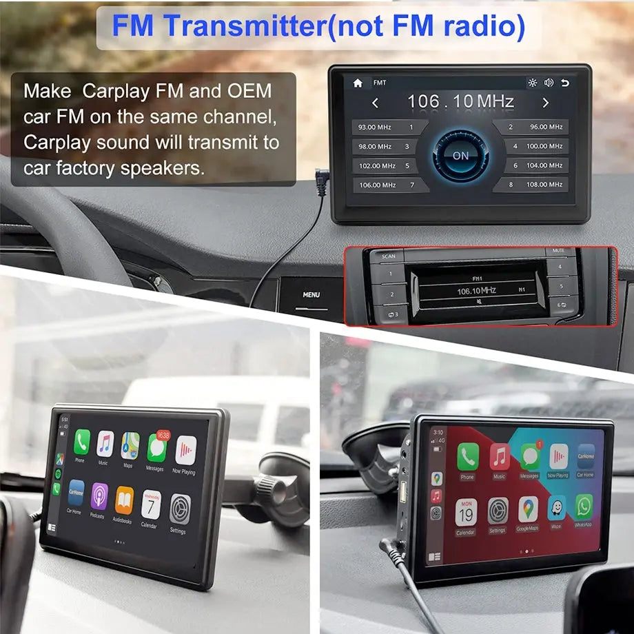 Universal 7 Inch Porable Navigation & Entertainment System With Android Auto & Apple Car Play Max Motorsport