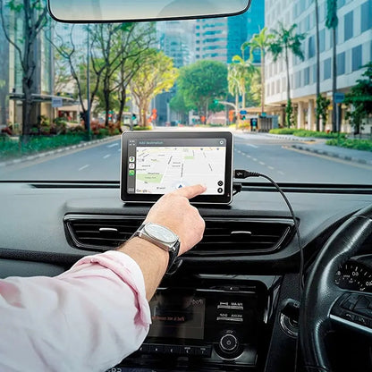 Universal 7 Inch Porable Navigation & Entertainment System With Android Auto & Apple Car Play Max Motorsport