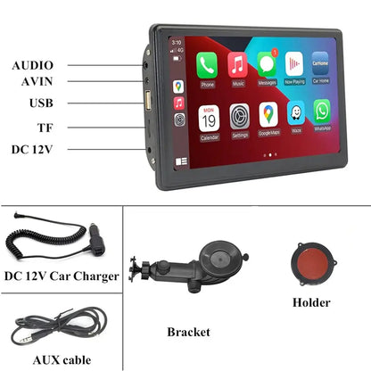 Universal 7 Inch Porable Navigation & Entertainment System With Android Auto & Apple Car Play Max Motorsport