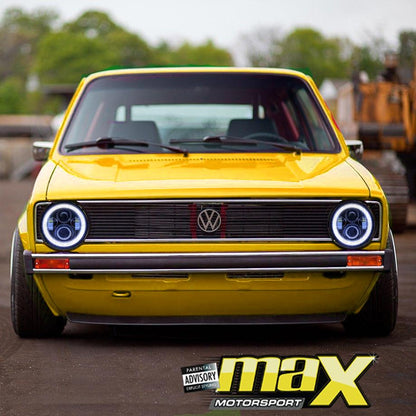 Universal 7 inch Jeep Style LED Angel Eye Projector Headlight Max Motorsport