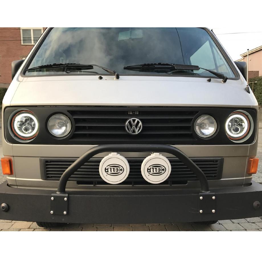 Universal 7 inch Jeep Style LED Angel Eye Projector Headlight Max Motorsport