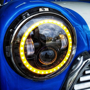 Universal 7 inch Jeep Style LED Angel Eye Projector Headlight Max Motorsport