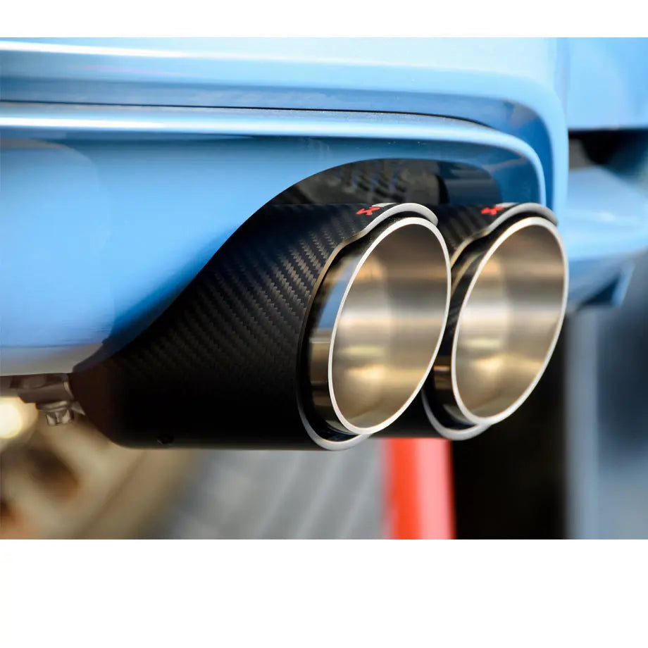 Tale Pipe Universal Akrapovik Style Carbon Fibre Quad Exhaust Tail Pipes (95mm ...