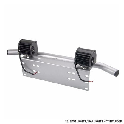 Universal Bar Light Mounting Bracket & Licence Plate Holder (Silver) Max Motorsport