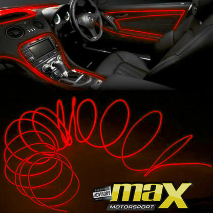 Universal Car Interior Ambient Neon Strip Light - Red maxmotorsports