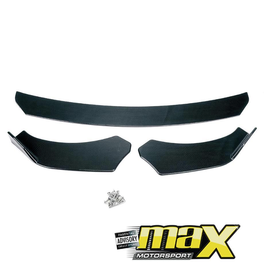 Universal Carbon Look 3-Piece Front Spoiler - Type B maxmotorsports