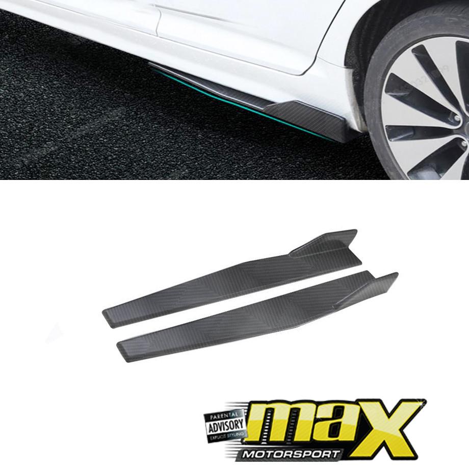 Universal Carbon Look Long Side Skirt Splitters / Extensions maxmotorsports