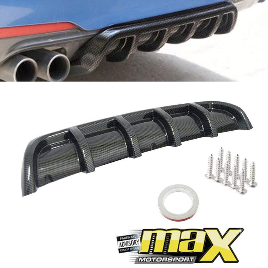 Universal Carbon Look Shark Fin Style Rear Bumper Diffuser – Max Motorsport