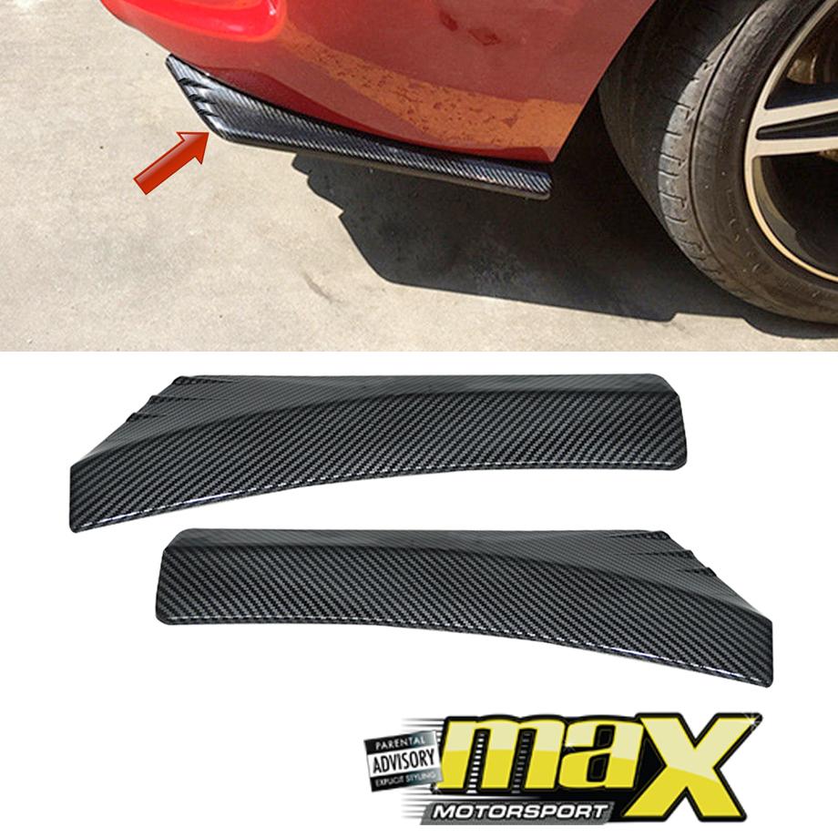 Universal Carbon Look Rear Bumper Corner Splitters maxmotorsports