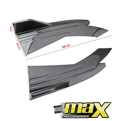 Universal Carbon Look Rear Bumper Splitters maxmotorsports