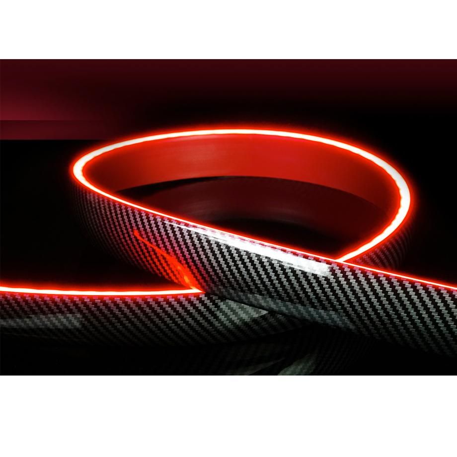 Universal Carbon Look Rubber Boot Spoiler With LED Brake Light Max Motorsport