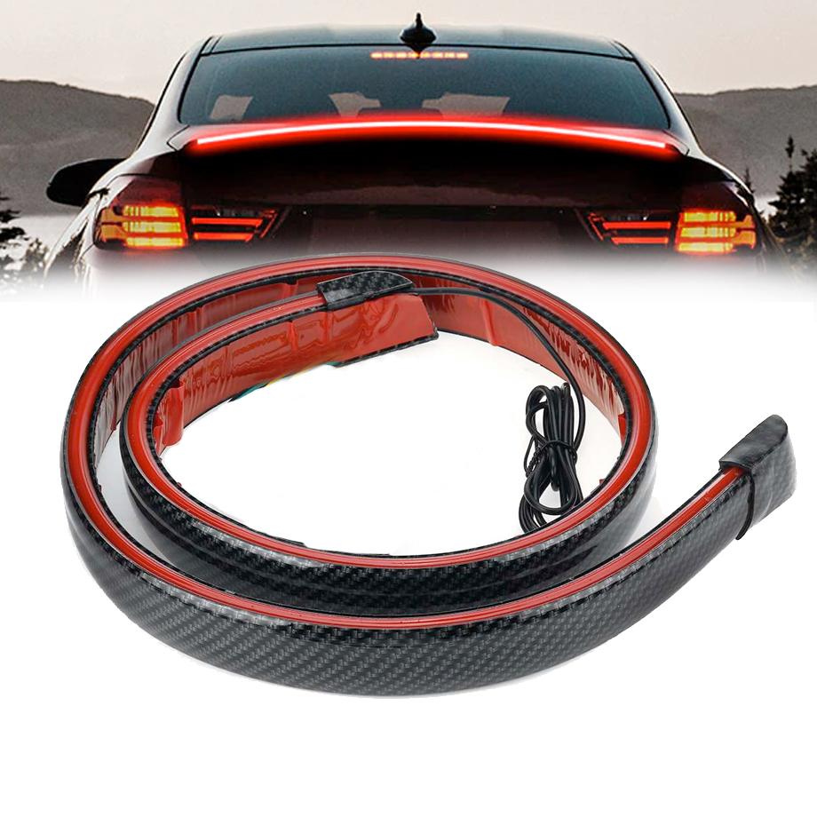 Universal Carbon Look Rubber Boot Spoiler With LED Brake Light Max Motorsport