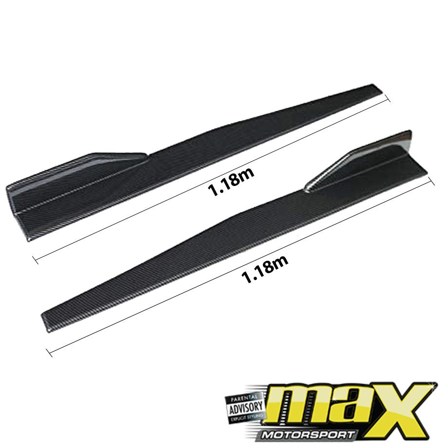 Universal Carbon Look Side Skirts Extensions 1.18m maxmotorsports