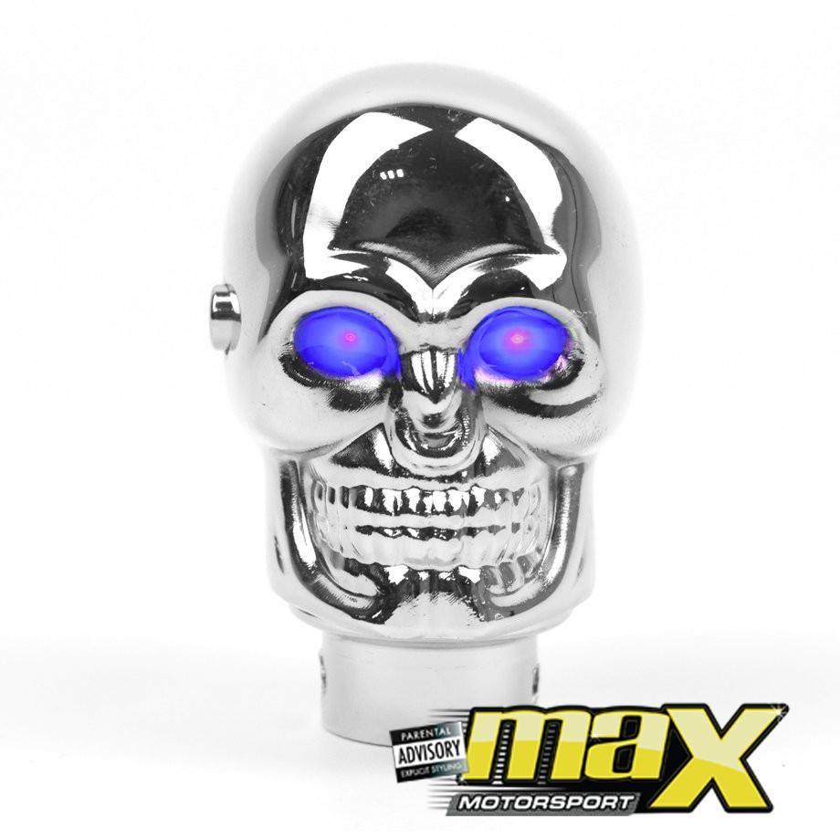 Universal Chrome Light Up Skull Gear Knob - Blue Max Motorsport