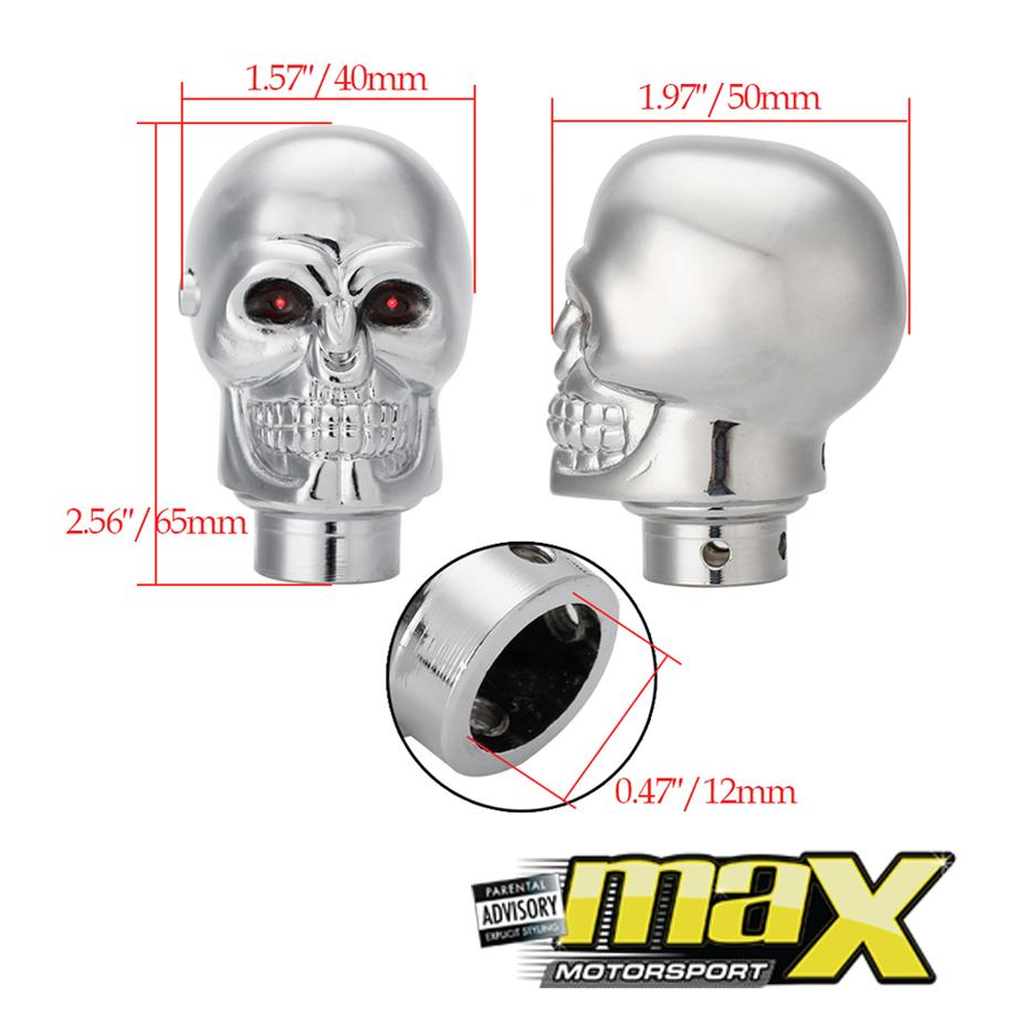 Universal Chrome Light Up Skull Gear Knob - Blue Max Motorsport