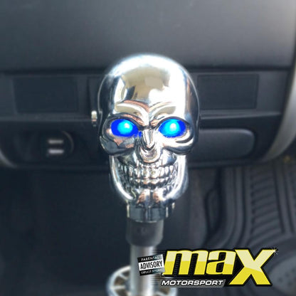 Universal Chrome Light Up Skull Gear Knob - Blue Max Motorsport