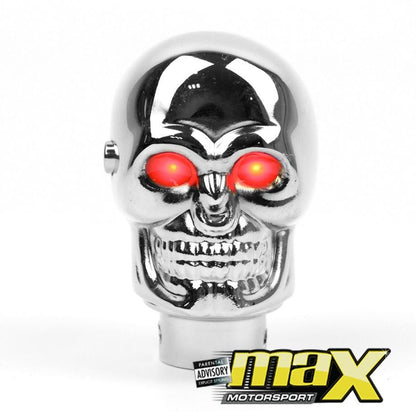 Universal Chrome Light Up Skull Gear Knob - Red Max Motorsport